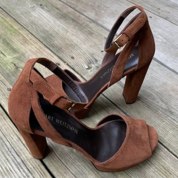 Never Worn! 🎉HP🎉Stuart Weitzman Hijinx Suede Platform Sandal - Picture 4 of 16